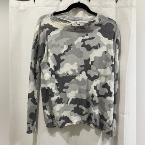 Gray camo open back sweater